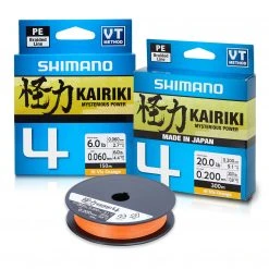 Shimano Kairiki 4 Strand 300m Hi Vis Orange Braided Fishing Line