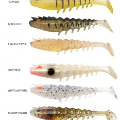 Soft Plastics Shimano Squidgies PRAWN PADDLE TAIL 80mm Fishing Lures